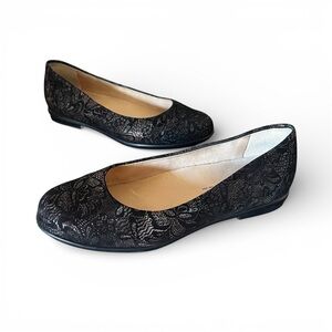 SAS Black Lace Ballet Flats Made in USA Comfort Shoes Women’s Size 7